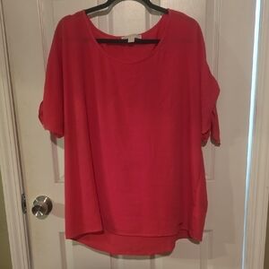 Michael Kors Pink Flutter Sleeve Relaxed Blouse